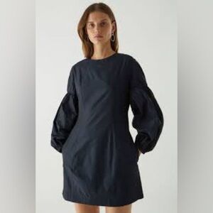 COS volume sleeve waisted dress